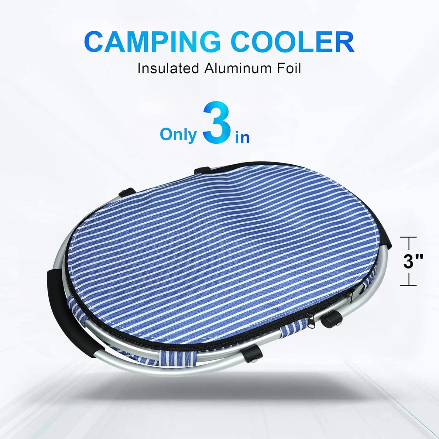 25L Picnic Basket Insulated and Leak-Proof Two Handles Foldable and Easy to Carry with 4 Built-In Support Bars for Grocery Shopping, Camping, Picnics and Road Trips