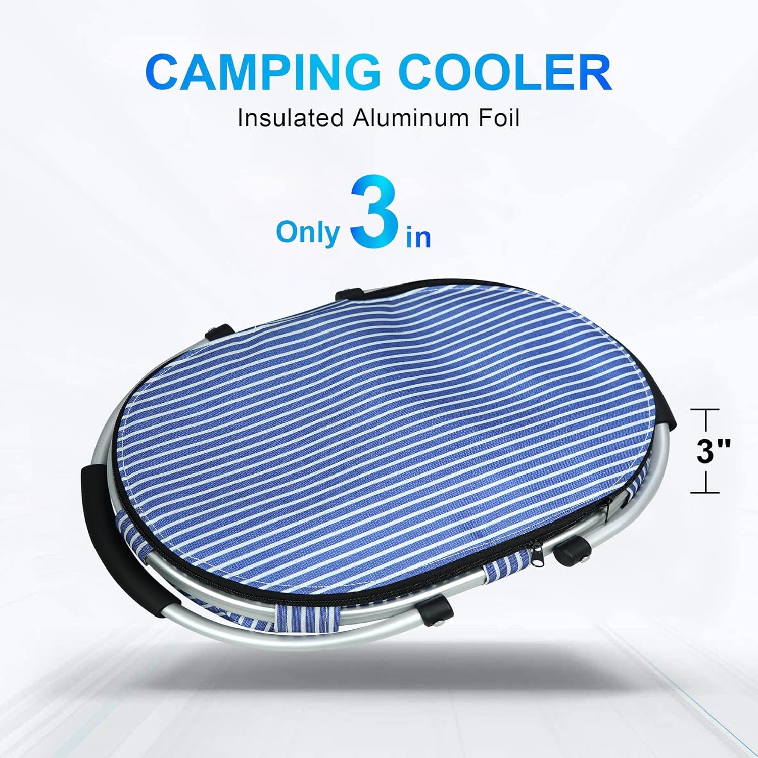 25L Picnic Basket Insulated and Leak-Proof Two Handles Foldable and Easy to Carry with 4 Built-In Support Bars for Grocery Shopping, Camping, Picnics and Road Trips