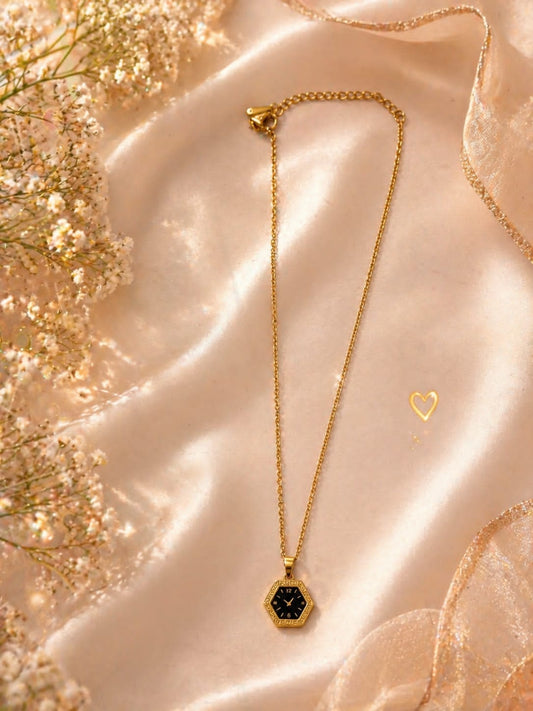 Vintage Clock Pendant Necklace – 1 Carat