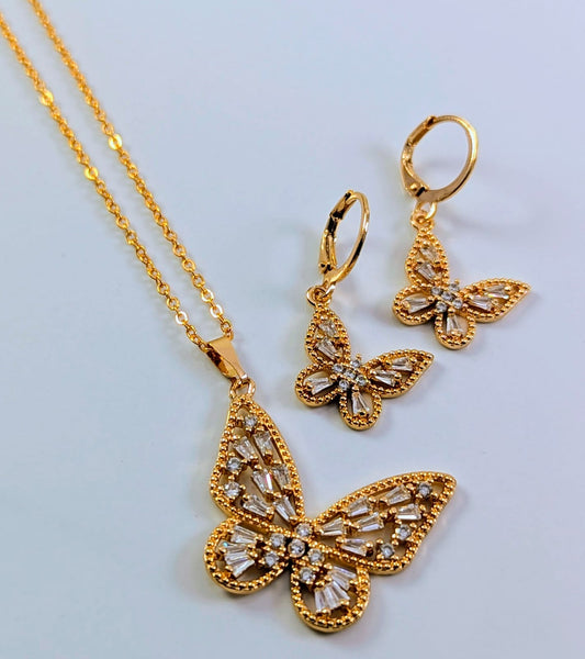 Butterfly Crystal Pendant Set – FREE Matching Earrings | 1 Carat