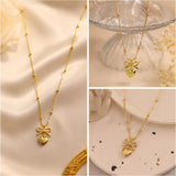 1 Carat Bow Heart Pendant Necklace for Women