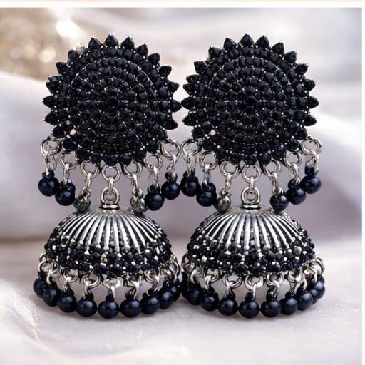 1 Carat Turquoise Stone Jhumka Earrings