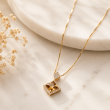 Luxury Square Crystal Pendant Necklace – 1 Carat