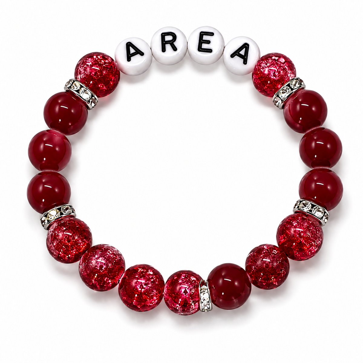Red Crystal Beaded “Name customize” Bracelet