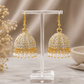 1 Carat Premium CZ Jhumka Earrings with Pearl Drops
