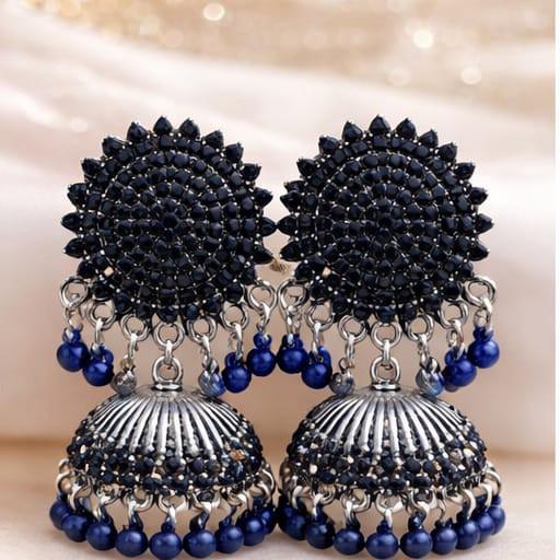 1 Carat Turquoise Stone Jhumka Earrings