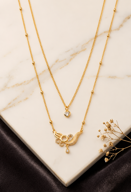 Luxury Dual Layer Pendant Necklace – 1 Carat