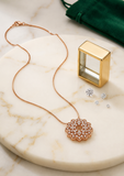 Luxury Floral Crystal Pendant Necklace – 1 Carat