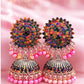 1 Carat Turquoise Stone Jhumka Earrings